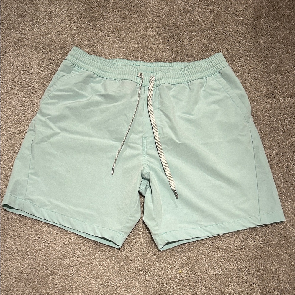 Mint Green Drawstring Swim Trunks
